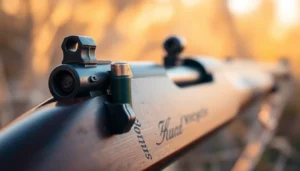 Hands holding a vintage Winchester rifle chambered in 32WIN, emphasizing craftsmanship and historical appeal.