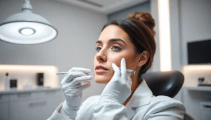 Botox Faltenbehandlung in Zürich: Facharzt führt ästhetische Injektion für glatte Haut durch.