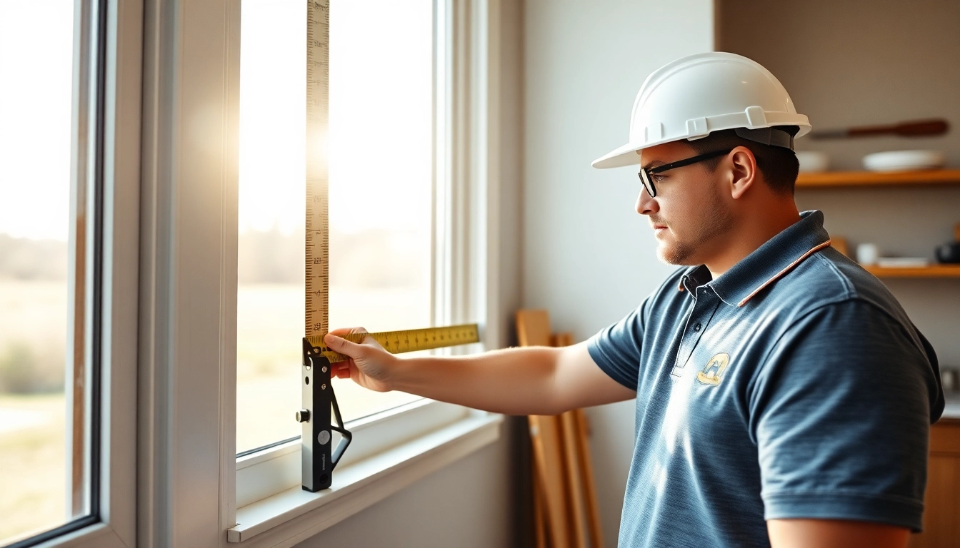 Professional window contractors near me install energy-efficient windows in a bright home