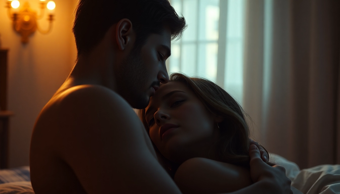 Detailed nsfw ai scene depicting a sensual embrace with realistic lighting and textures for immersive visual effect.