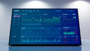 Trading and Investment Reporting dashboard showing charts, analytics, and market news for